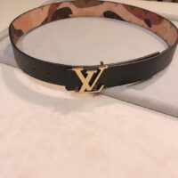 Louis Vuitton Unisex LV Initials 40 MM Reversible Belt Brown Leather Metal Buckle (7)