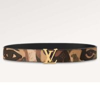 Louis Vuitton Unisex LV Initials 40 MM Reversible Belt Brown Leather Metal Buckle (7)