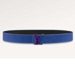 Louis Vuitton Unisex LV Initials 40 MM Reversible Belt Dark Blue Taurillon Calf Leather