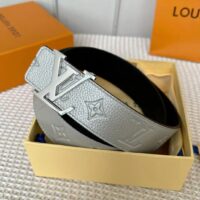 Louis Vuitton Unisex LV Initials 40 MM Reversible Belt Silver Taurillon Calf Leather (9)