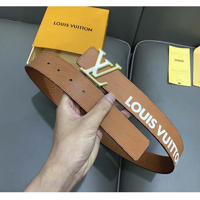 Louis Vuitton Unisex LV Initials 40 MM Reversible Belt Tan Brown Epi XL Cowhide Leather (6)