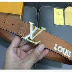 Louis Vuitton Unisex LV Initials 40 MM Reversible Belt Tan Brown Epi XL Cowhide Leather - Bild 6