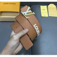 Louis Vuitton Unisex LV Initials 40 MM Reversible Belt Tan Brown Epi XL Cowhide Leather (11)