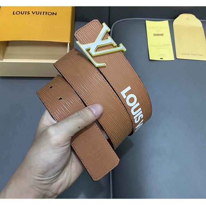 Louis Vuitton Unisex LV Initials 40 MM Reversible Belt Tan Brown Epi XL Cowhide Leather (8)