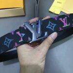 Louis Vuitton Unisex LV Light 40 MM Reversible Belt Monogram Spotlight Multi Black Calf Leather – Image 5