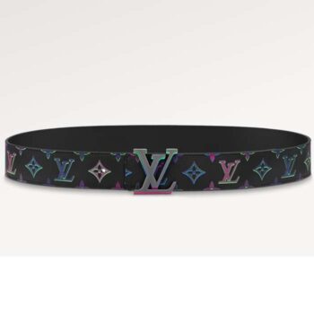 Louis Vuitton Unisex LV Light 40 MM Reversible Belt Monogram Spotlight Multi Black Calf Leather