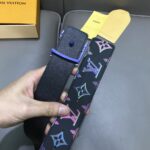 Louis Vuitton Unisex LV Light 40 MM Reversible Belt Monogram Spotlight Multi Black Calf Leather – Image 7