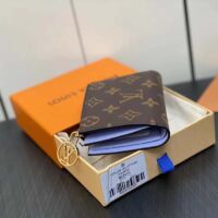 Louis Vuitton Unisex LV Lisa Wallet Iris Purple Monogram Coated Canvas Grained Cowhide Leather (7)