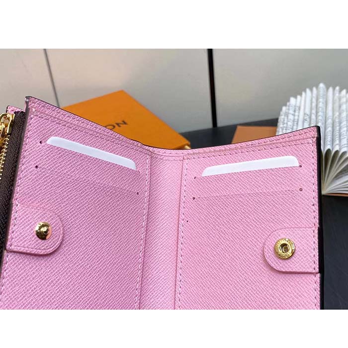Louis Vuitton Unisex LV Lisa Wallet Lollipop Pink Monogram Coated Canvas Grained Cowhide Leather (4)