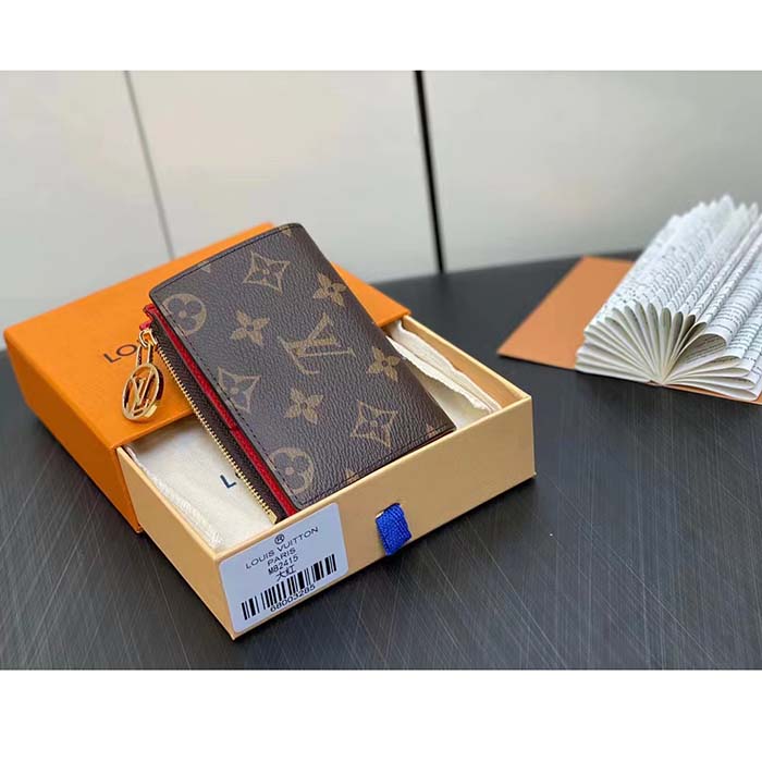 Louis Vuitton Unisex LV Lisa Wallet Tonic Orange Monogram Coated Canvas Grained Cowhide Leather (1)