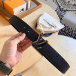 Louis Vuitton Unisex LV Optic 40 MM Reversible Belt Black Calf Leather Initiales Buckle – Bild 3