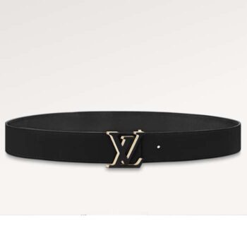Louis Vuitton Unisex LV Optic 40 MM Reversible Belt Black Calf Leather Initiales Buckle