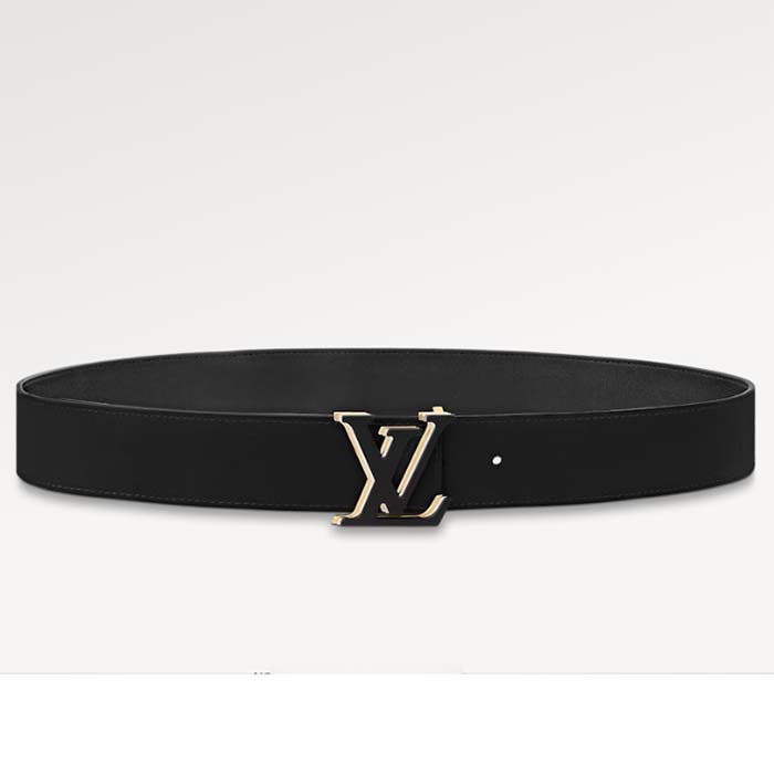 Louis Vuitton Unisex LV Optic 40 MM Reversible Belt Black Calf Leather Initiales Buckle