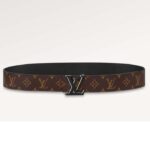 Cinturón reversible unisex Louis Vuitton LV Optic de 40 mm, lona revestida de piel de Macassar MNG