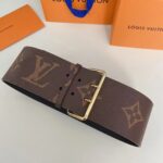Louis Vuitton Unisex LV Oversized Buckle 90 MM Belt Brown Monogram Giant Calf Leather - Image 3