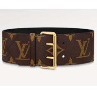 Louis Vuitton Unisex LV Oversized Buckle 90 MM Belt Brown Monogram Giant Calf Leather (4)