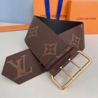 Louis Vuitton Unisex LV Oversized Buckle 90 MM Belt Brown Monogram Giant Calf Leather (4)