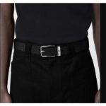 Louis Vuitton Unisex LV Pont Neuf 35 MM Belt Black Taiga Calf Leather Lining - immagine 9