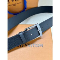 Louis Vuitton Unisex LV Pont Neuf 35 MM Belt Black Taiga Calf Leather Lining (1)