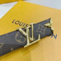 Louis Vuitton Unisex LV Pretty LV 30 MM Reversible Belt Black Brown Monogram Canvas Recto Side (2)