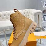 Louis Vuitton Unisex LV Ranger Boat Shoe Beige Mini Monogram-Embossed Nubuck Leather - Image 9