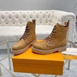 Louis Vuitton Unisex LV Ranger Boat Shoe Beige Mini Monogram-Embossed Nubuck Leather - Image 5