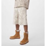 Louis Vuitton Unisex LV Ranger Boat Shoe Beige Mini Monogram-Embossed Nubuck Leather - Image 11