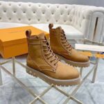 Louis Vuitton Unisex LV Ranger Boat Shoe Beige Mini Monogram-Embossed Nubuck Leather - Image 3