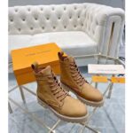 Louis Vuitton Unisex LV Ranger Boat Shoe Beige Mini Monogram-Embossed Nubuck Leather - Image 4