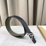 Louis Vuitton Unisex LV Rays 40 MM Reversible Belt Khaki Green Grained Calf Leather - Image 5