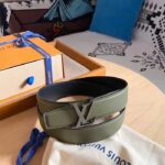 Louis Vuitton Unisex LV Rays 40 MM Reversible Belt Khaki Green Grained Leather Calf - Image 2