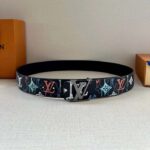 Louis Vuitton Unisex LV Shape 40 MM Reversible Belt Black Calf Leather – Bild 3