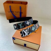 Louis Vuitton Unisex LV Shape 40 MM Reversible Belt Black Calf Leather (7)