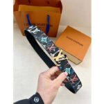 Louis Vuitton Unisex LV Shape 40 MM Reversible Belt Black Calf Leather – Bild 6