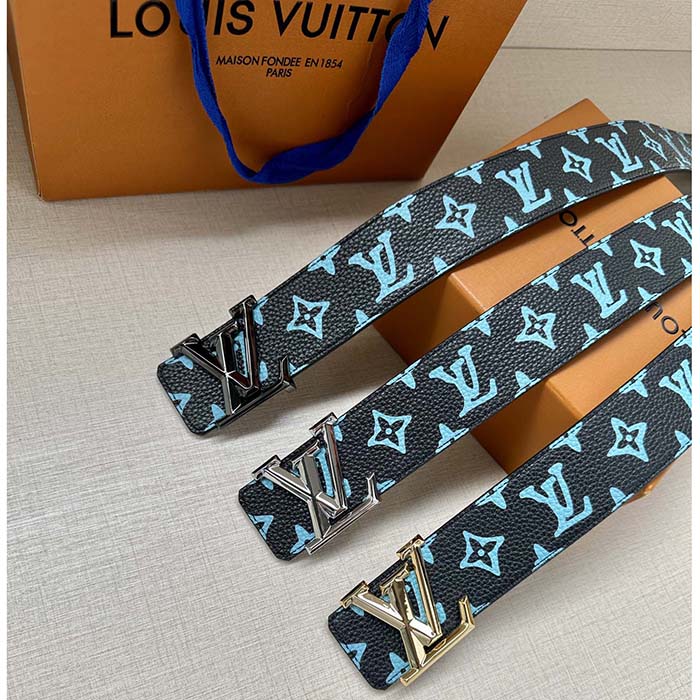 Louis Vuitton Unisex LV Shape 40mm Reversible Belt Monogram Playground Canvas Front Side (10)