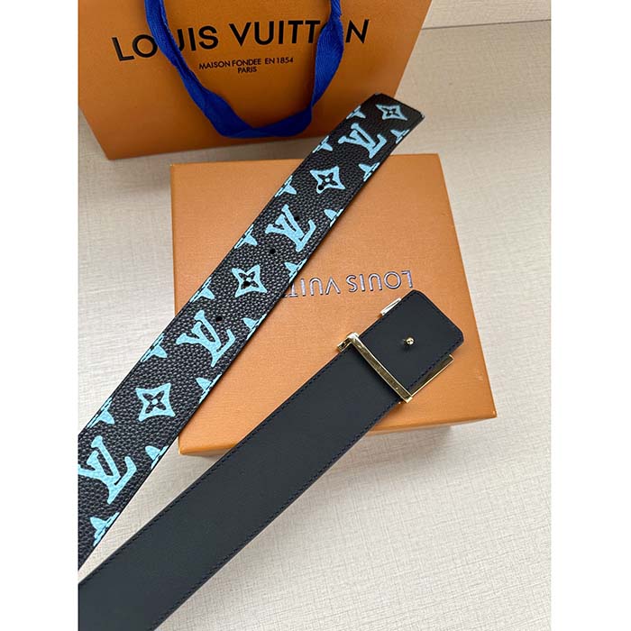 Louis Vuitton Unisex LV Shape 40mm Reversible Belt Monogram Playground Canvas Front Side (5)