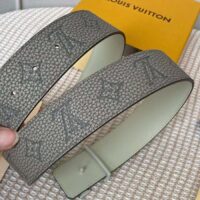 Louis Vuitton Unisex LV Shape MNG Climbing 40 MM Grey Reversible Belt Monogram Taurillon Leather (4)