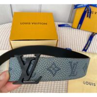 Louis Vuitton Unisex LV Shape MNG Climbing 40 MM Reversible Belt Grey Monogram Taurillon Leather (9)