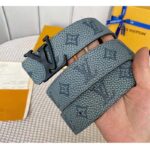 Louis Vuitton Unisex LV Shape MNG Climbing 40 MM Reversible Belt Grey Monogram Taurillon Leather – Image 5