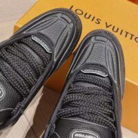 Louis Vuitton Unisex LV Skate Sneaker Black Grained Calf Leather Double Laces Rubber Outsole (2)