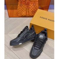 Louis Vuitton Unisex LV Skate Sneaker Black Grained Calf Leather Double Laces Rubber Outsole (2)