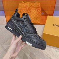 Louis Vuitton Unisex LV Skate Sneaker Black Grained Calf Leather Double Laces Rubber Outsole (2)