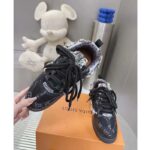 Louis Vuitton Unisex LV Skate Sneaker Black Swarovski Crystals Monogram Denim Double Laces Rubber – Bild 6