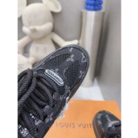 Louis Vuitton Unisex LV Skate Sneaker Black Swarovski Crystals Monogram Denim Double Laces Rubber (2)