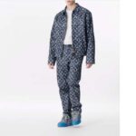 Louis Vuitton Unisex LV Skate Sneaker Blue Swarovski Crystals Monogram Denim Double Laces Rubber - Image 12