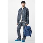 Louis Vuitton Unisex LV Skate Sneaker Blue Swarovski Crystals Monogram Denim Double Laces Rubber - Image 11