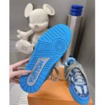 Louis Vuitton Unisex LV Skate Sneaker Blue Swarovski Crystals Monogram Denim Double Laces Rubber - Image 9