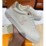 Louis Vuitton Unisex LV Time Out Sneaker Calf Leather Rubber Initials Monogram Flowers – Image 4