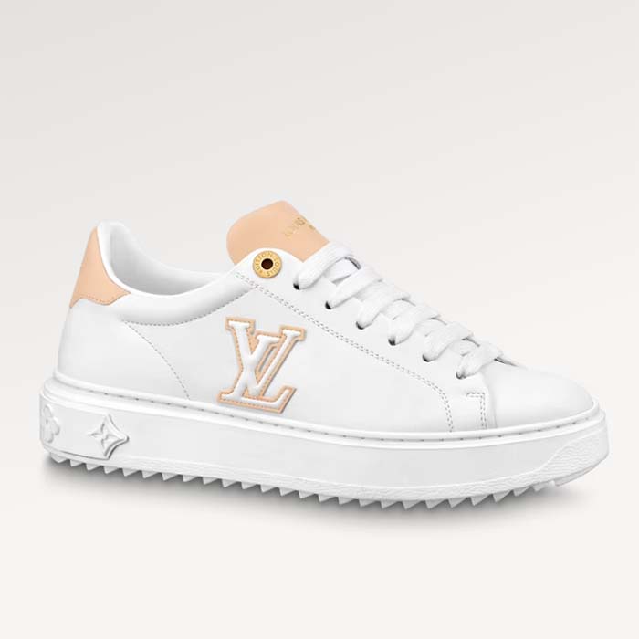 Louis Vuitton Unisex LV Time Out Sneaker Calf Leather Rubber Initials Monogram Flowers (5)