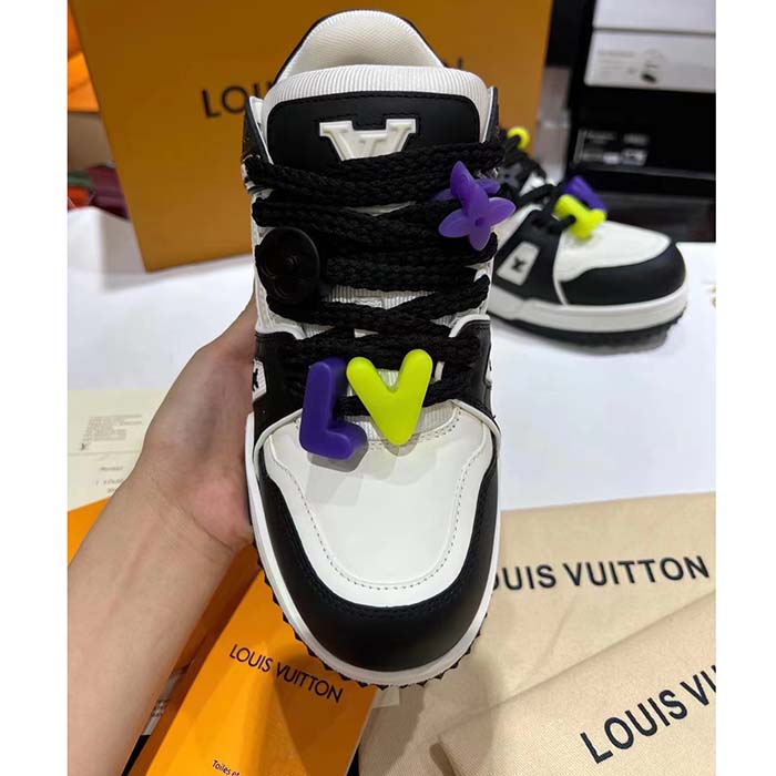 Louis Vuitton Unisex LV Trainer Maxi Sneaker Black Mix Materials Textile Laces Signature Rubber (7)